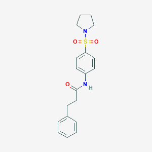 molecular formula C19H22N2O3S B464394 3-phenyl-N-[4-(pyrrolidin-1-ylsulfonyl)phenyl]propanamide CAS No. 328024-30-2