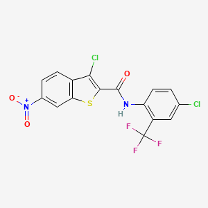 3-chloro-N-[4-chloro-2-(trifluoromethyl)phenyl]-6-nitro-1-benzothiophene-2-carboxamide