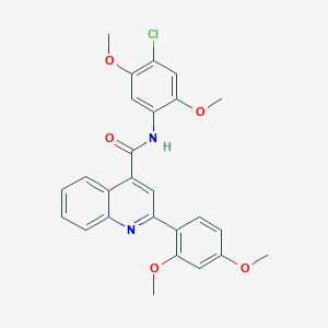 molecular formula C26H23ClN2O5 B4643967 N-(4-chloro-2,5-dimethoxyphenyl)-2-(2,4-dimethoxyphenyl)-4-quinolinecarboxamide 