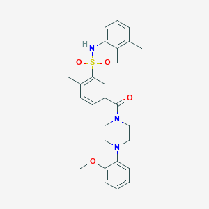 molecular formula C27H31N3O4S B4643973 N-(2,3-dimethylphenyl)-5-{[4-(2-methoxyphenyl)-1-piperazinyl]carbonyl}-2-methylbenzenesulfonamide 