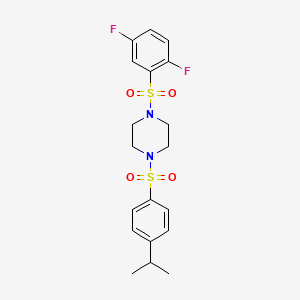 molecular formula C19H22F2N2O4S2 B4643978 1-[(2,5-difluorophenyl)sulfonyl]-4-[(4-isopropylphenyl)sulfonyl]piperazine 