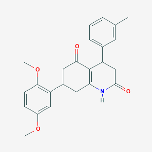 molecular formula C24H25NO4 B4643992 7-(2,5-dimethoxyphenyl)-4-(3-methylphenyl)-4,6,7,8-tetrahydro-2,5(1H,3H)-quinolinedione 