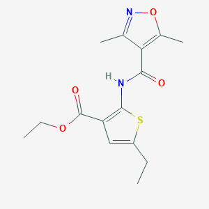 molecular formula C15H18N2O4S B4644000 ethyl 2-{[(3,5-dimethyl-4-isoxazolyl)carbonyl]amino}-5-ethyl-3-thiophenecarboxylate 
