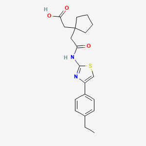molecular formula C20H24N2O3S B4644006 [1-(2-{[4-(4-ethylphenyl)-1,3-thiazol-2-yl]amino}-2-oxoethyl)cyclopentyl]acetic acid 