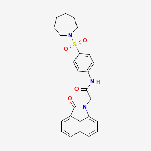 molecular formula C25H25N3O4S B4644011 N-[4-(1-azepanylsulfonyl)phenyl]-2-(2-oxobenzo[cd]indol-1(2H)-yl)acetamide 