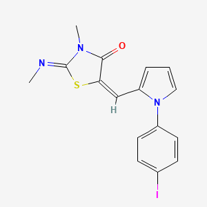 molecular formula C16H14IN3OS B4644023 5-{[1-(4-iodophenyl)-1H-pyrrol-2-yl]methylene}-3-methyl-2-(methylimino)-1,3-thiazolidin-4-one 