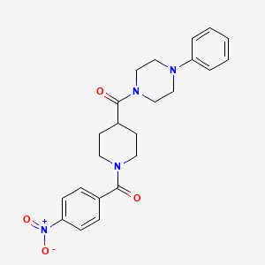 molecular formula C23H26N4O4 B4644028 1-{[1-(4-nitrobenzoyl)-4-piperidinyl]carbonyl}-4-phenylpiperazine 
