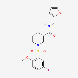 molecular formula C18H21FN2O5S B4644034 1-[(5-fluoro-2-methoxyphenyl)sulfonyl]-N-(2-furylmethyl)-3-piperidinecarboxamide 
