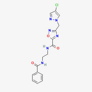 N-[2-(benzoylamino)ethyl]-3-[(4-chloro-1H-pyrazol-1-yl)methyl]-1,2,4-oxadiazole-5-carboxamide