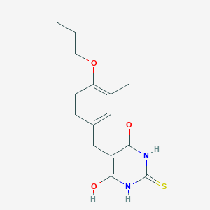 molecular formula C15H18N2O3S B4644048 2-mercapto-5-(3-methyl-4-propoxybenzyl)-4,6-pyrimidinediol 