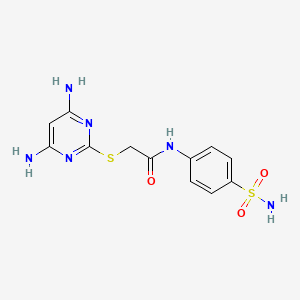 molecular formula C12H14N6O3S2 B4644050 N-[4-(aminosulfonyl)phenyl]-2-[(4,6-diamino-2-pyrimidinyl)thio]acetamide 
