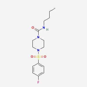 molecular formula C15H22FN3O3S B4644058 N-butyl-4-[(4-fluorophenyl)sulfonyl]-1-piperazinecarboxamide 