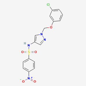 molecular formula C16H13ClN4O5S B4644079 N-{1-[(3-chlorophenoxy)methyl]-1H-pyrazol-4-yl}-4-nitrobenzenesulfonamide 