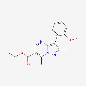 molecular formula C18H19N3O3 B4644081 ethyl 3-(2-methoxyphenyl)-2,7-dimethylpyrazolo[1,5-a]pyrimidine-6-carboxylate 