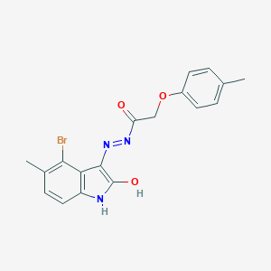 molecular formula C18H16BrN3O3 B464409 N'-(4-bromo-5-methyl-2-oxo-1,2-dihydro-3H-indol-3-ylidene)-2-(4-methylphenoxy)acetohydrazide 