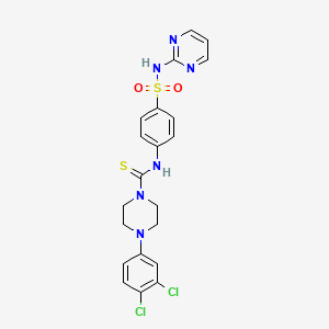 molecular formula C21H20Cl2N6O2S2 B4644100 4-(3,4-dichlorophenyl)-N-{4-[(2-pyrimidinylamino)sulfonyl]phenyl}-1-piperazinecarbothioamide 