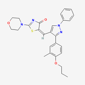 molecular formula C27H28N4O3S B4644116 5-{[3-(3-methyl-4-propoxyphenyl)-1-phenyl-1H-pyrazol-4-yl]methylene}-2-(4-morpholinyl)-1,3-thiazol-4(5H)-one 