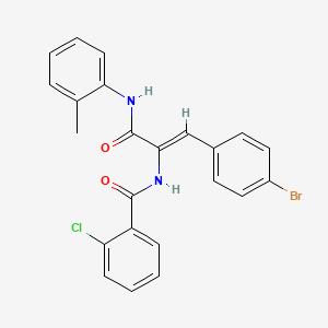 molecular formula C23H18BrClN2O2 B4644119 N-(2-(4-bromophenyl)-1-{[(2-methylphenyl)amino]carbonyl}vinyl)-2-chlorobenzamide 