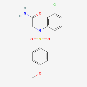 molecular formula C15H15ClN2O4S B4644132 N~2~-(3-chlorophenyl)-N~2~-[(4-methoxyphenyl)sulfonyl]glycinamide 