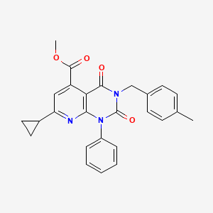 molecular formula C26H23N3O4 B4644167 methyl 7-cyclopropyl-3-(4-methylbenzyl)-2,4-dioxo-1-phenyl-1,2,3,4-tetrahydropyrido[2,3-d]pyrimidine-5-carboxylate 