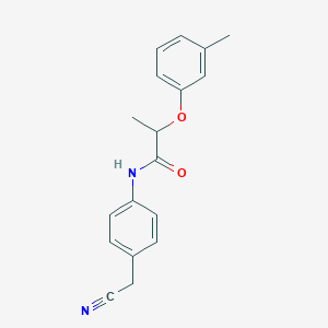 molecular formula C18H18N2O2 B4644177 N-[4-(cyanomethyl)phenyl]-2-(3-methylphenoxy)propanamide 