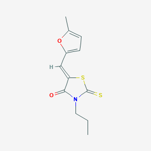 molecular formula C12H13NO2S2 B4644190 5-[(5-methyl-2-furyl)methylene]-3-propyl-2-thioxo-1,3-thiazolidin-4-one 
