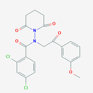 molecular formula C21H18Cl2N2O5 B4644225 2,4-dichloro-N-(2,6-dioxo-1-piperidinyl)-N-[2-(3-methoxyphenyl)-2-oxoethyl]benzamide 
