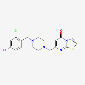 molecular formula C18H18Cl2N4OS B4644238 7-{[4-(2,4-dichlorobenzyl)-1-piperazinyl]methyl}-5H-[1,3]thiazolo[3,2-a]pyrimidin-5-one 