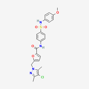 5-[(4-chloro-3,5-dimethyl-1H-pyrazol-1-yl)methyl]-N-(4-{[(4-methoxyphenyl)amino]sulfonyl}phenyl)-2-furamide