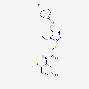 molecular formula C21H23FN4O4S B4644250 N-(2,5-dimethoxyphenyl)-2-({4-ethyl-5-[(4-fluorophenoxy)methyl]-4H-1,2,4-triazol-3-yl}thio)acetamide 