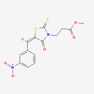 molecular formula C14H12N2O5S2 B4644252 methyl 3-[5-(3-nitrobenzylidene)-4-oxo-2-thioxo-1,3-thiazolidin-3-yl]propanoate 