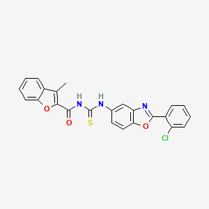 molecular formula C24H16ClN3O3S B4644253 N-({[2-(2-chlorophenyl)-1,3-benzoxazol-5-yl]amino}carbonothioyl)-3-methyl-1-benzofuran-2-carboxamide 