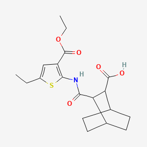 molecular formula C19H25NO5S B4644264 3-({[3-(ethoxycarbonyl)-5-ethyl-2-thienyl]amino}carbonyl)bicyclo[2.2.2]octane-2-carboxylic acid 