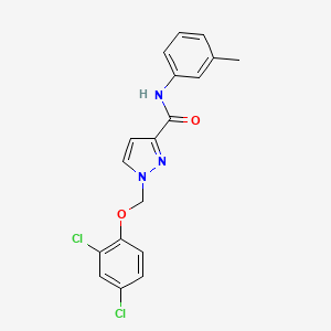 molecular formula C18H15Cl2N3O2 B4644276 1-[(2,4-dichlorophenoxy)methyl]-N-(3-methylphenyl)-1H-pyrazole-3-carboxamide 
