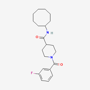 molecular formula C21H29FN2O2 B4644277 N-cyclooctyl-1-(3-fluorobenzoyl)-4-piperidinecarboxamide 