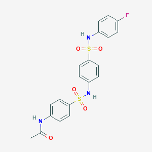 molecular formula C20H18FN3O5S2 B464428 N-[4-({4-[(4-fluoroanilino)sulfonyl]anilino}sulfonyl)phenyl]acetamide CAS No. 327069-41-0