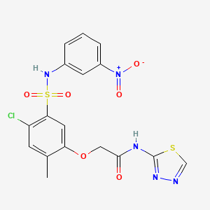 molecular formula C17H14ClN5O6S2 B4644287 2-(4-chloro-2-methyl-5-{[(3-nitrophenyl)amino]sulfonyl}phenoxy)-N-1,3,4-thiadiazol-2-ylacetamide 