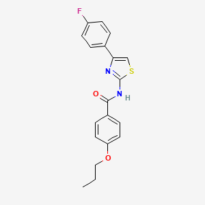 molecular formula C19H17FN2O2S B4644288 N-[4-(4-fluorophenyl)-1,3-thiazol-2-yl]-4-propoxybenzamide 