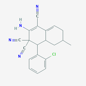 molecular formula C20H17ClN4 B4644296 2-amino-4-(2-chlorophenyl)-6-methyl-4a,5,6,7-tetrahydro-1,3,3(4H)-naphthalenetricarbonitrile 