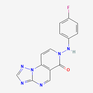 molecular formula C14H9FN6O B4644303 7-[(4-fluorophenyl)amino]pyrido[3,4-e][1,2,4]triazolo[1,5-a]pyrimidin-6(7H)-one 