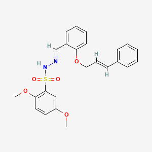molecular formula C24H24N2O5S B4644326 2,5-dimethoxy-N'-{2-[(3-phenyl-2-propen-1-yl)oxy]benzylidene}benzenesulfonohydrazide 