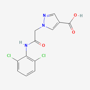 molecular formula C12H9Cl2N3O3 B4644339 1-{2-[(2,6-dichlorophenyl)amino]-2-oxoethyl}-1H-pyrazole-4-carboxylic acid 