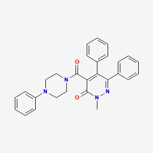 molecular formula C28H26N4O2 B4644341 2-methyl-5,6-diphenyl-4-[(4-phenyl-1-piperazinyl)carbonyl]-3(2H)-pyridazinone 