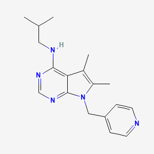 molecular formula C18H23N5 B4644347 N-isobutyl-5,6-dimethyl-7-(4-pyridinylmethyl)-7H-pyrrolo[2,3-d]pyrimidin-4-amine 