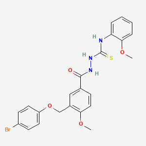 molecular formula C23H22BrN3O4S B4644354 2-{3-[(4-bromophenoxy)methyl]-4-methoxybenzoyl}-N-(2-methoxyphenyl)hydrazinecarbothioamide 