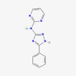 molecular formula C12H10N6 B4644357 N-(5-phenyl-1H-1,2,4-triazol-3-yl)-2-pyrimidinamine 