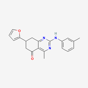 molecular formula C20H19N3O2 B4644372 7-(2-furyl)-4-methyl-2-[(3-methylphenyl)amino]-7,8-dihydro-5(6H)-quinazolinone 