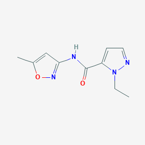 molecular formula C10H12N4O2 B4644398 1-ethyl-N-(5-methyl-3-isoxazolyl)-1H-pyrazole-5-carboxamide 