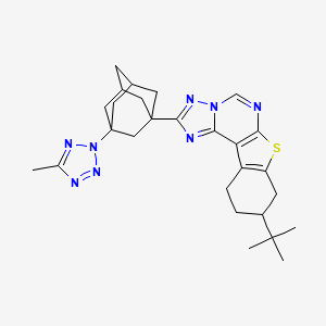 molecular formula C27H34N8S B4644440 9-tert-butyl-2-[3-(5-methyl-2H-tetrazol-2-yl)-1-adamantyl]-8,9,10,11-tetrahydro[1]benzothieno[3,2-e][1,2,4]triazolo[1,5-c]pyrimidine 