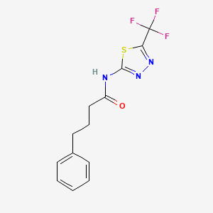molecular formula C13H12F3N3OS B4644452 4-phenyl-N-[5-(trifluoromethyl)-1,3,4-thiadiazol-2-yl]butanamide 